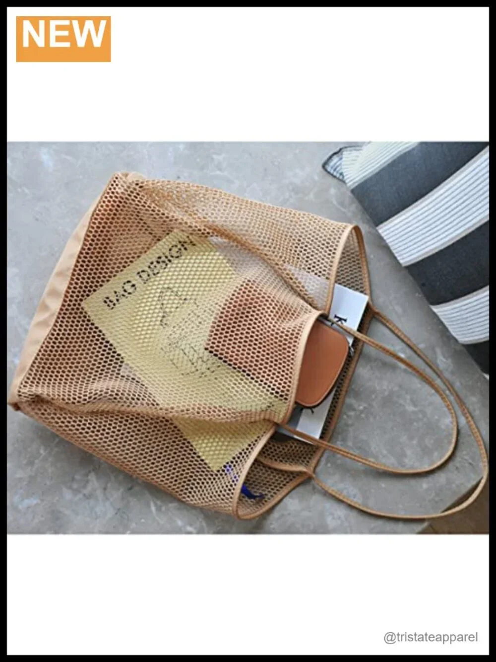 Mesh Beach Tote Womens Shoulder Handbag Large Nylon Polyester